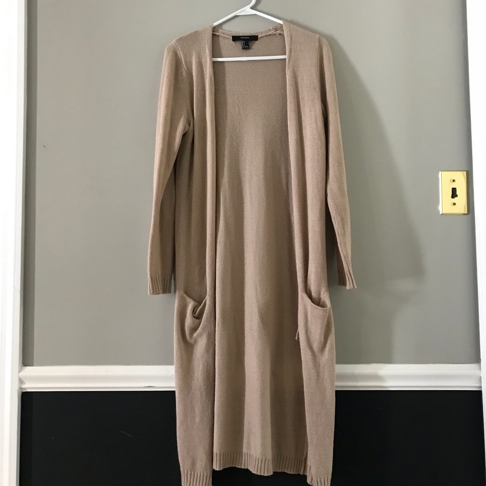 TAN DUSTER CARDIGAN SWEATER
